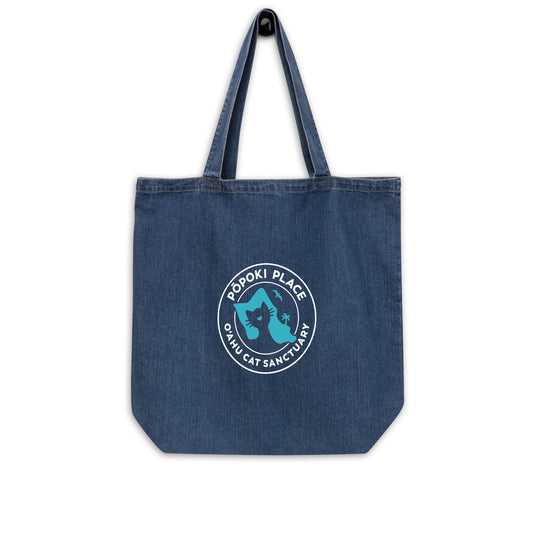Popoki Place Logo Tote • Organic Denim