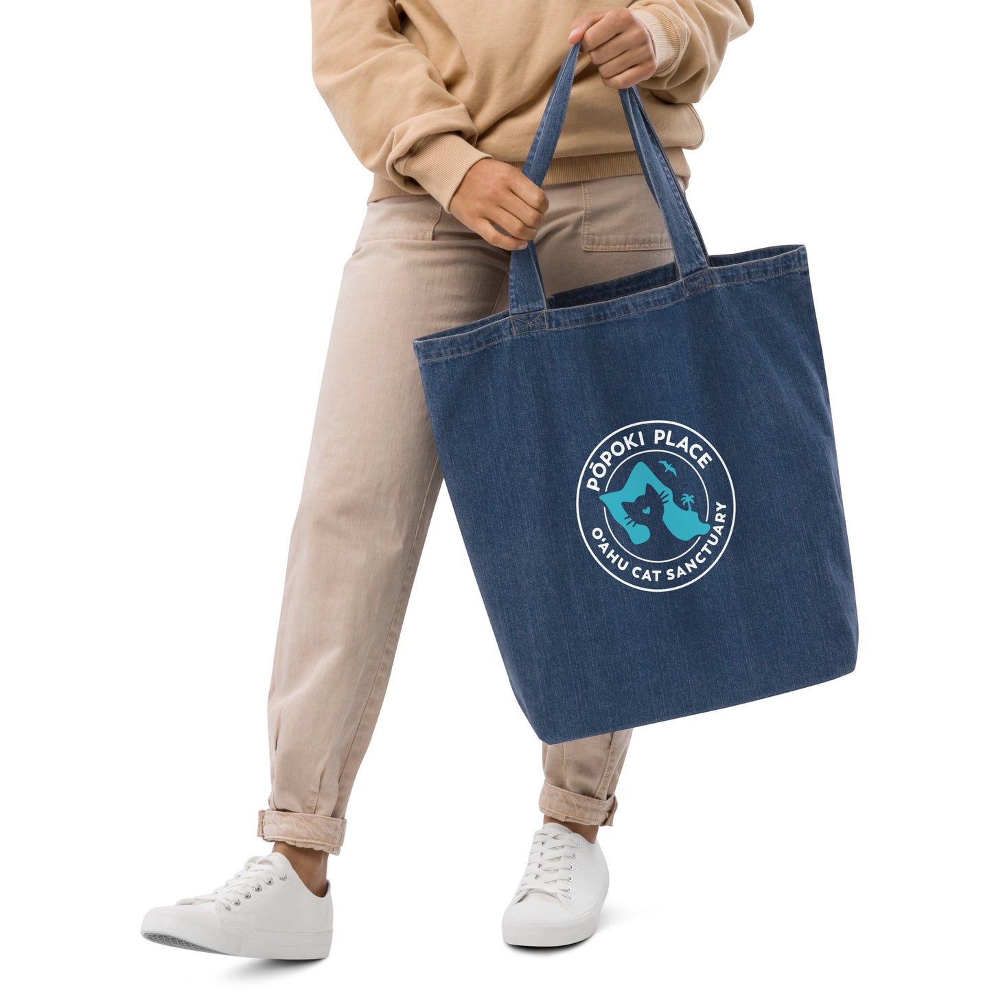 Popoki Place Logo Tote • Organic Denim