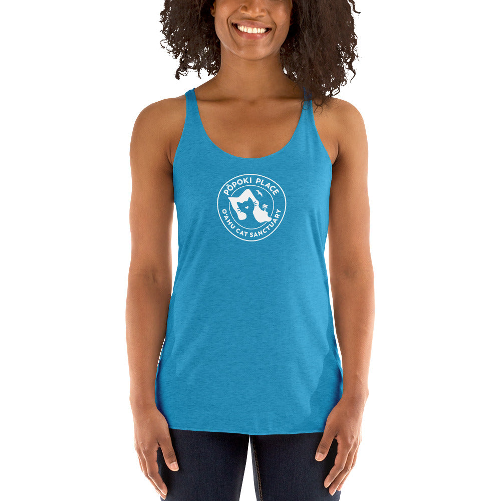 Popoki Place Logo Tank • Racerback Blue